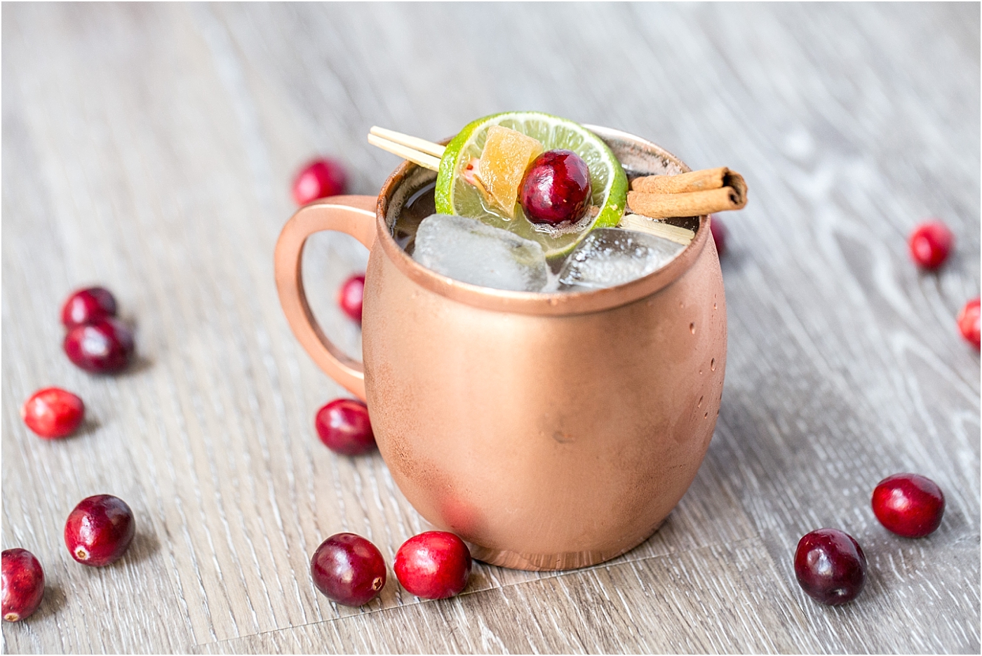 Cranberry Muletide Christmas Cocktail Recipe | Copper Moscow Mule Mug | Christmas Drink | New Years Drink | Party Drink