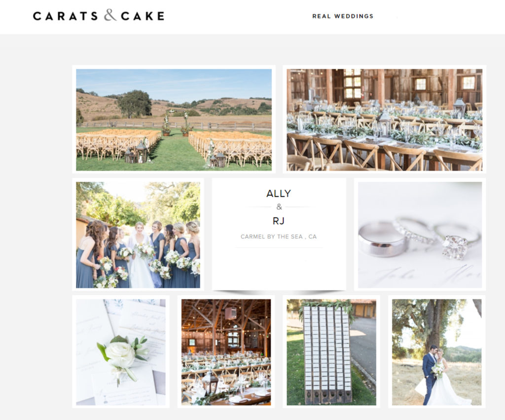 A beautiful barn Santa Lucia Preserve Wedding in Carmel Valley, California captured by Monterey Wedding Photographers Laura and Rachel Photography featured on Carats & Cake