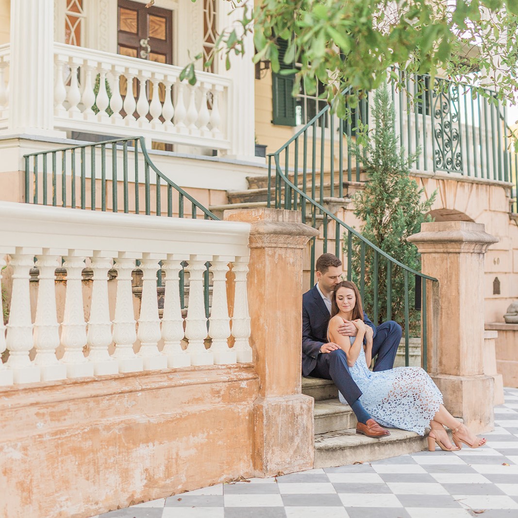 Downtown Charleston Engagement Session | Garden Engagement Session
