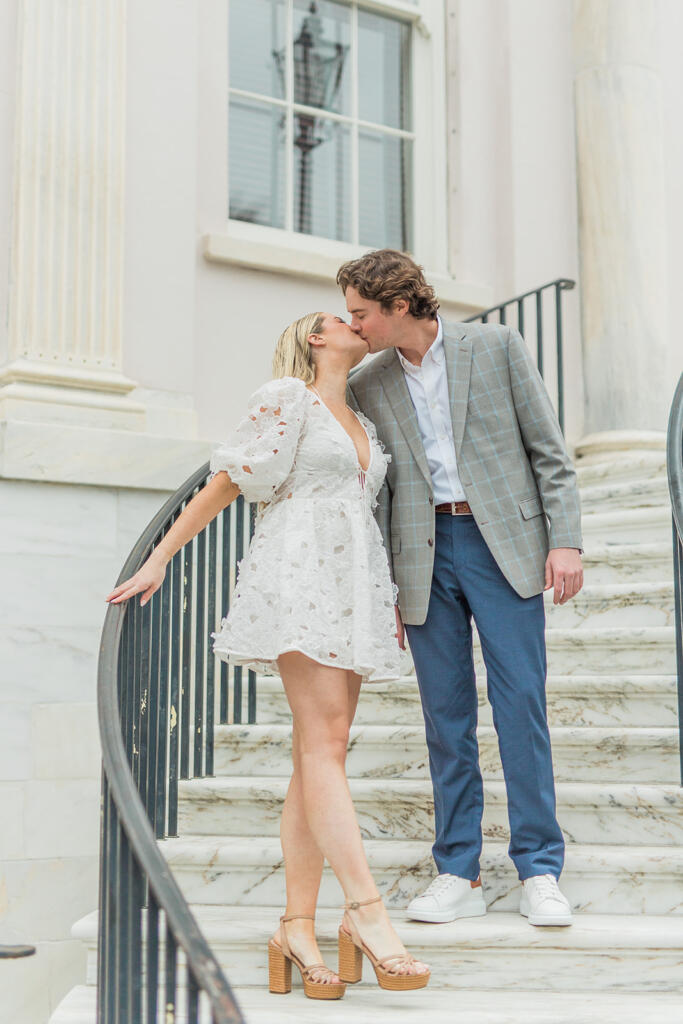 Downtown Charleston Engagement Session | Charleston Engagement Photographer | Charleston Film Photographer Charleston Wedding Photographers | Charleston Proposal Photographers | Where to Propose in Charleston | Laura and Rachel Photography