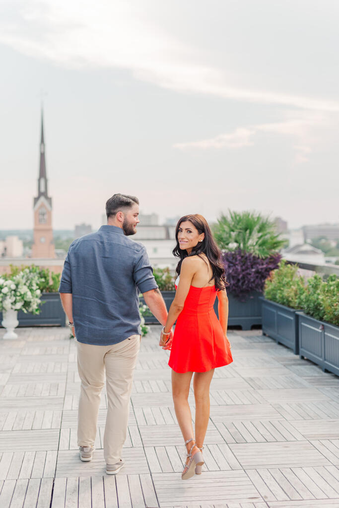 Luxury Rooftop Charleston Proposal | The Dewberry Charleston Proposal | Charleston Proposal Photographer | Charleston Proposal Planner | Laura and Rachel Photography