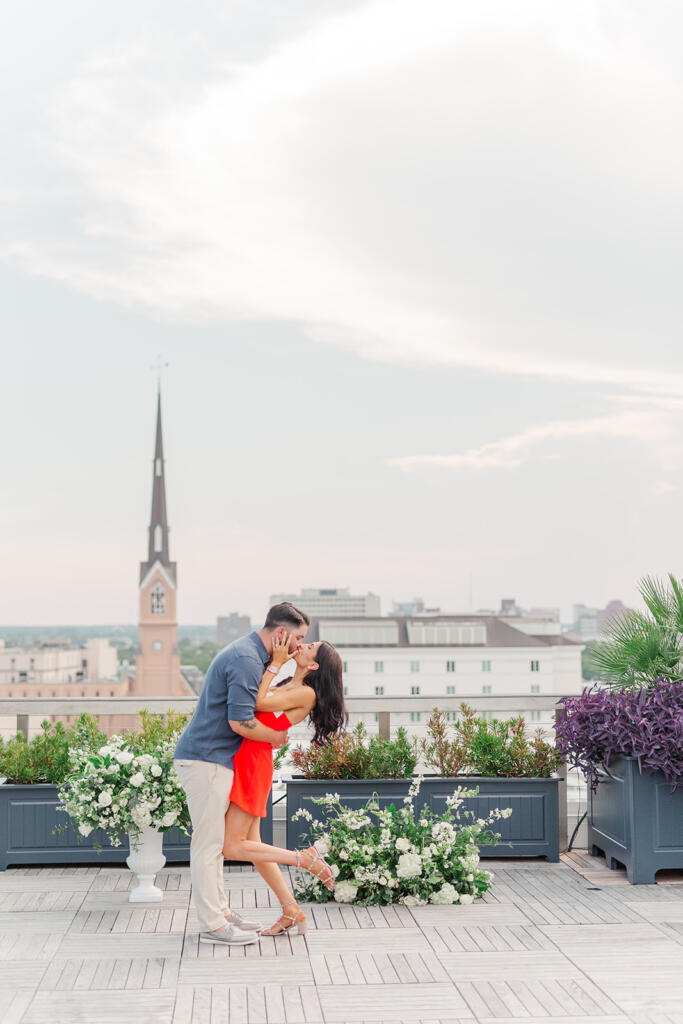 Luxury Rooftop Charleston Proposal | The Dewberry Charleston Proposal | Charleston Proposal Photographer | Charleston Proposal Planner | Laura and Rachel Photography