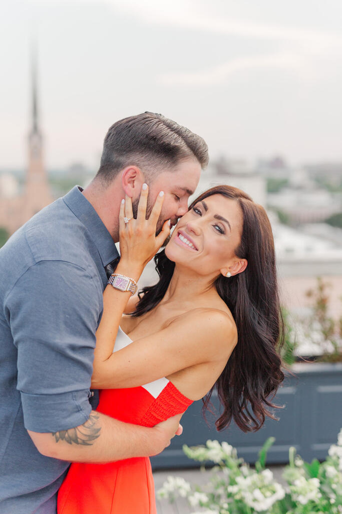 Luxury Rooftop Charleston Proposal | The Dewberry Charleston Proposal | Charleston Proposal Photographer | Charleston Proposal Planner | Laura and Rachel Photography