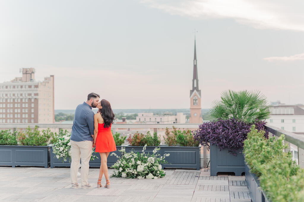 Luxury Rooftop Charleston Proposal | The Dewberry Charleston Proposal | Charleston Proposal Photographer | Charleston Proposal Planner | Laura and Rachel Photography