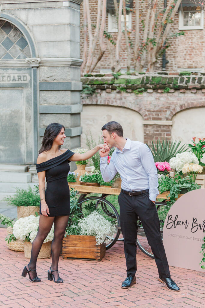 best place to propose in Charleston, flower cart proposal, Charleston flower cart, charleston floral cart, floral cart proposal, bicycle table proposal, unique proposal ideas, Charleston Premier Luxury Proposal Location, charleston proposal planner, Charleston south carolina, proposal photography, under the oaks proposal, laura and rachel photography, charleston proposal photographer, where to propose in Charleston, best places to pop the question in chs, best places to pop the question in Charleston, Best Charleston Proposal Location Ideas, Proposal Locations in Charleston SC, THE BEST PLACES TO PROPOSE AROUND CHARLESTON SOUTH CAROLINA, washington square proposal, charleston wedding Photographer, charleston engagement session, charleston engagement photographer, adorn charleston, custom champagne bottle