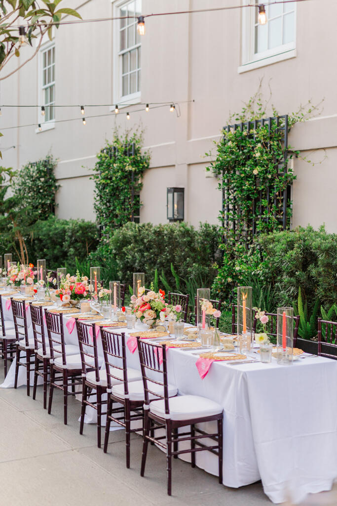 Wedding reception details at Hotel Emeline in Charleston, SC, captured by Laura & Rachel Photography www.lauraandrachel.com